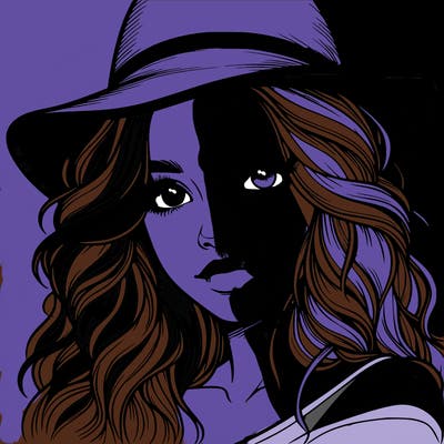 realistic girl with hat