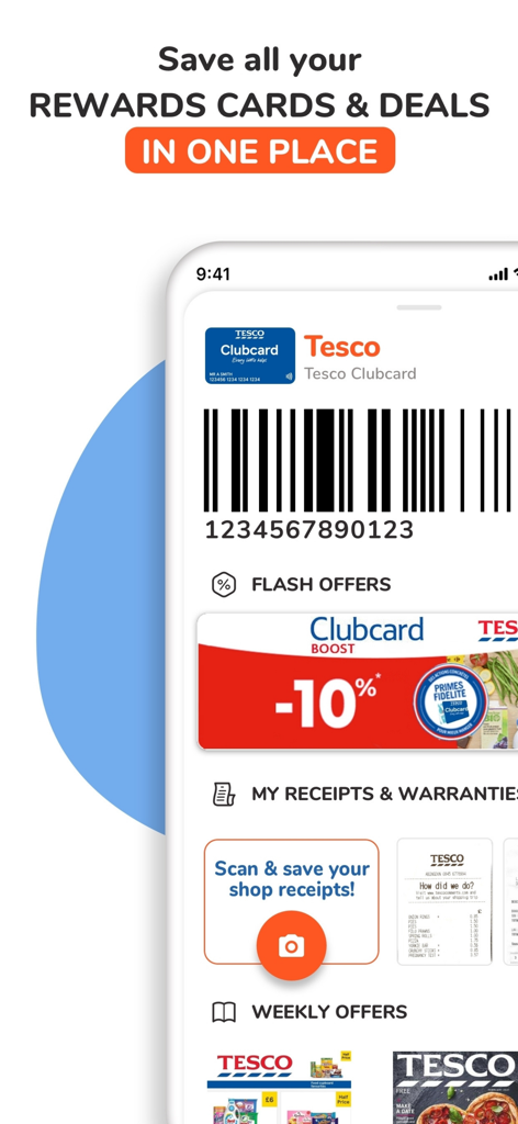 Fidme: Loyalty Cards, Cashback - Fidme app interface showing a digital loyalty card barcode and receipt scanning options