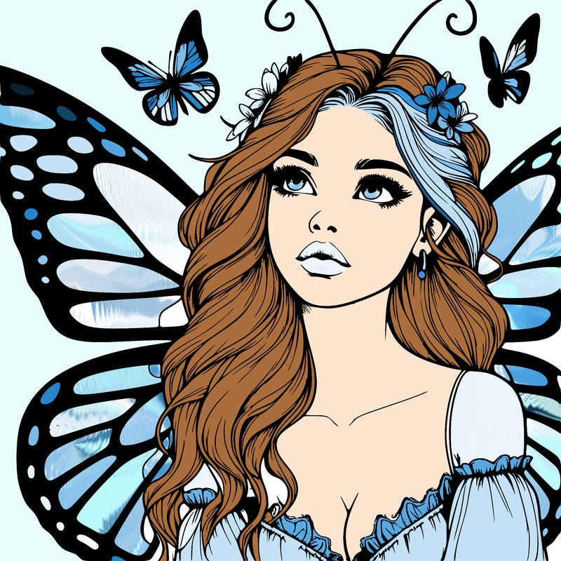 butterfly fairy realistic girl