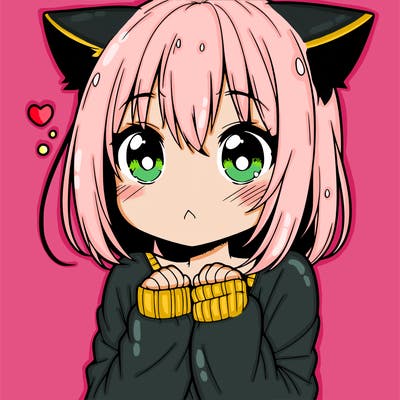 shy anime catgirl