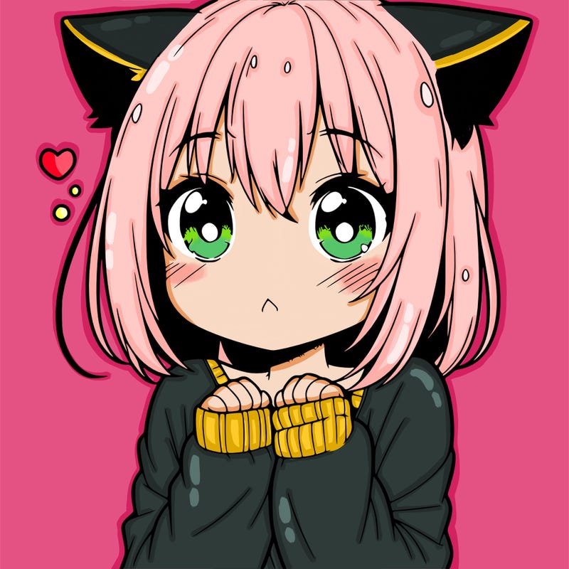 shy anime catgirl