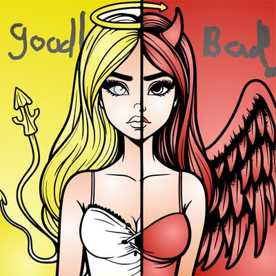 devil vs angel realistic girl