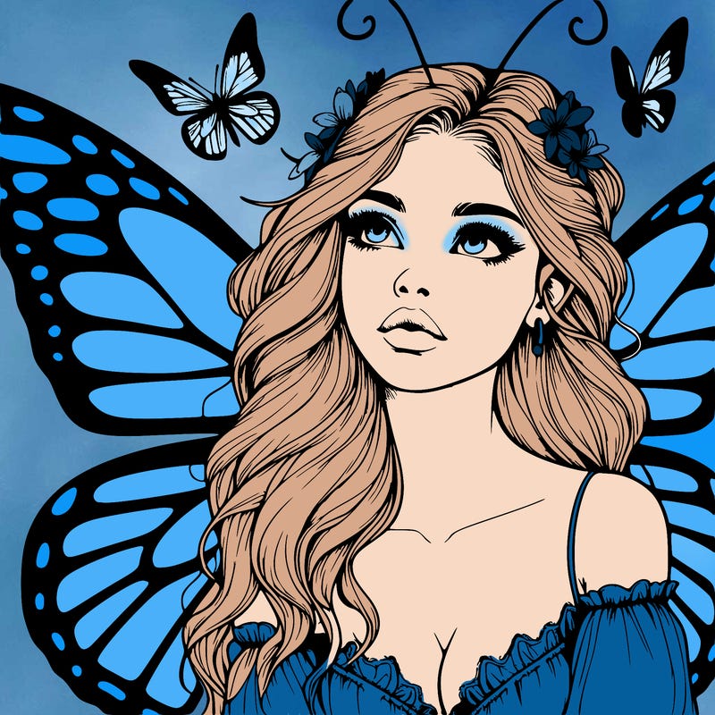 butterfly fairy realistic girl