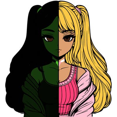 realistic girl split