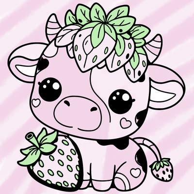 cute strawberry cow
