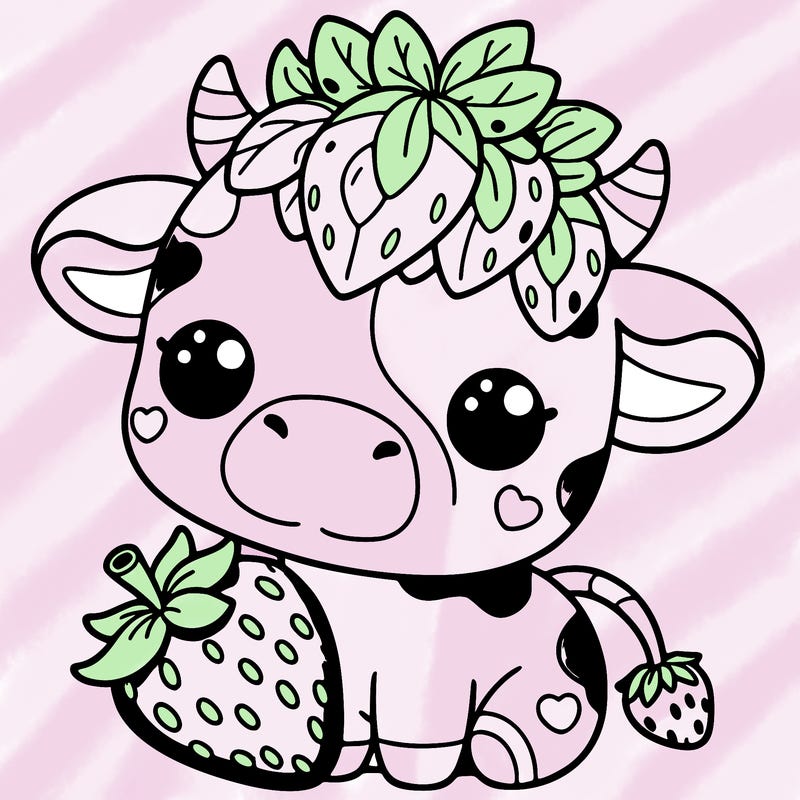cute strawberry cow