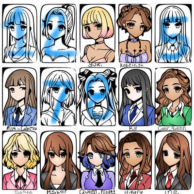 girls that look diffrent anime