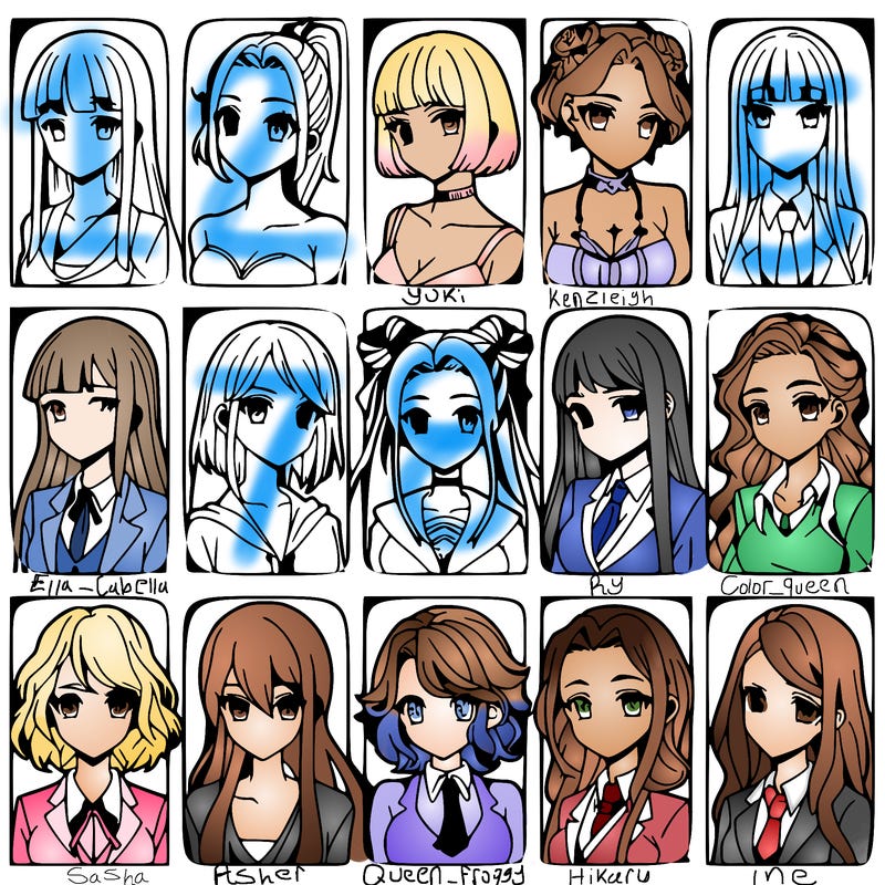 girls that look diffrent anime