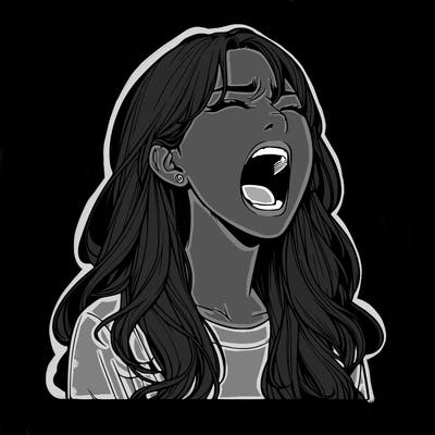 screaming realistic, girl