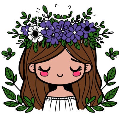 girl with flowers crown