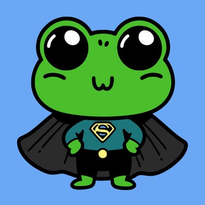 frog cute  superhero