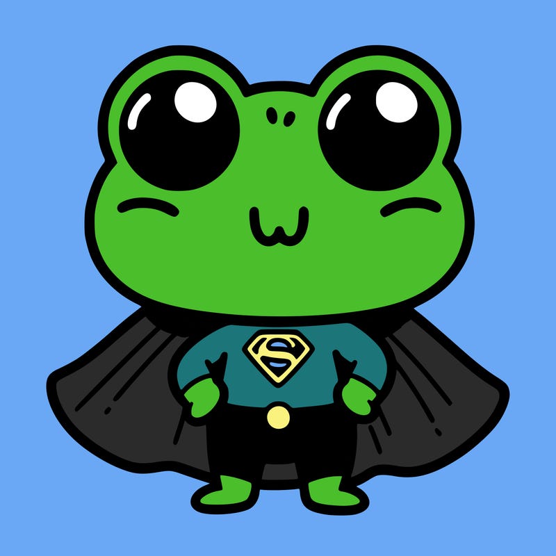 frog cute  superhero