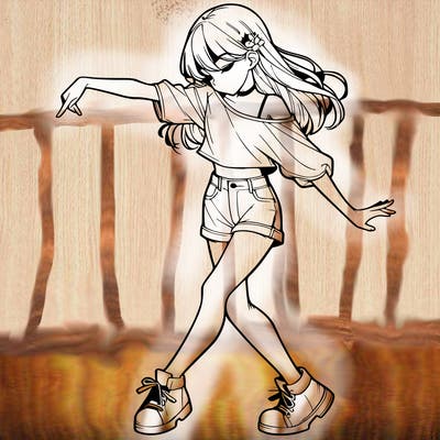 realistic girl danceing