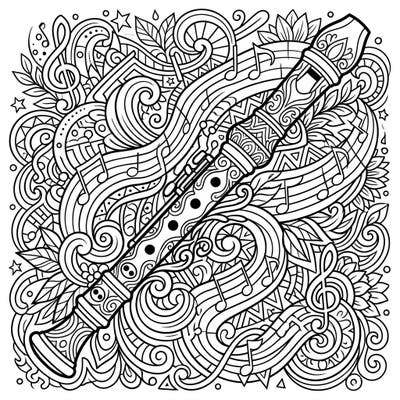 Dive into the intricate world of music with this beautifully detailed recorder coloring page, crafted especially for teens. Explore complex patterns and musical notes as you bring this unique instrument to life with your favorite colors.