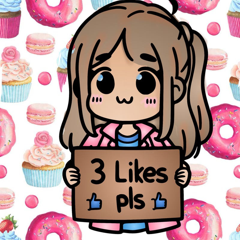 girl holding sign saying 3 likes pls