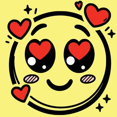 smiley face with heart eyes