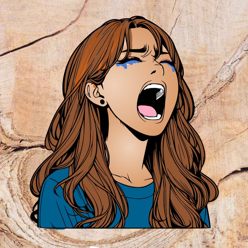 screaming realistic, girl