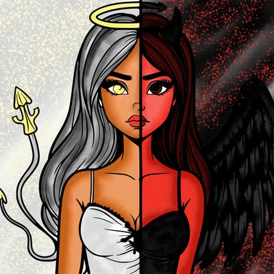 devil vs angel realistic girl