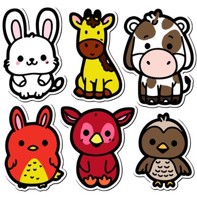 cute animal stickers