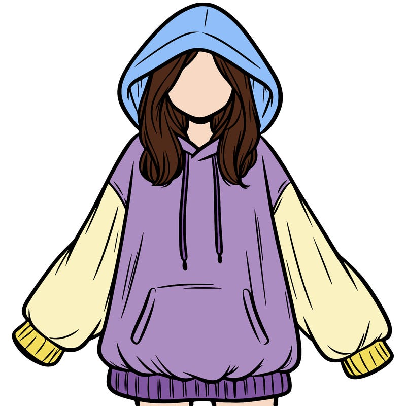girl in oversized hoodie
