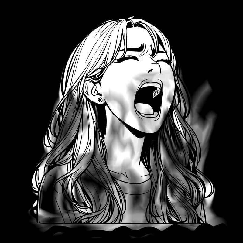 screaming realistic, girl