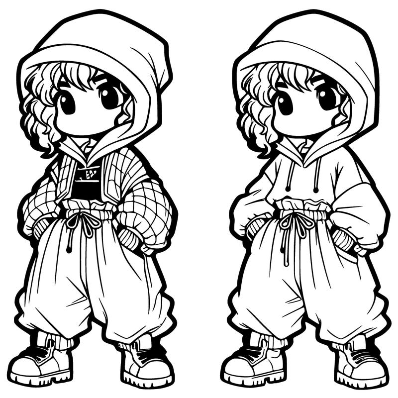 girl with baggy clothes