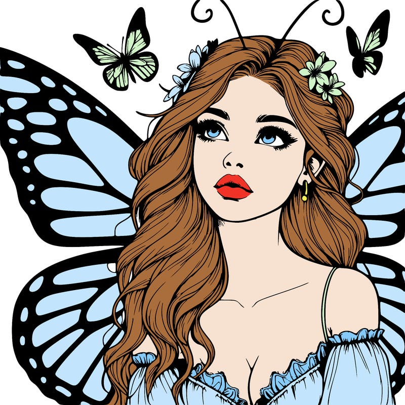 butterfly fairy realistic girl