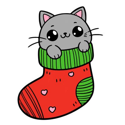 cute cat in a sock