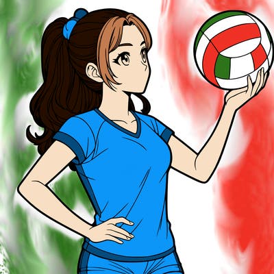 realistic girl volleyball player*