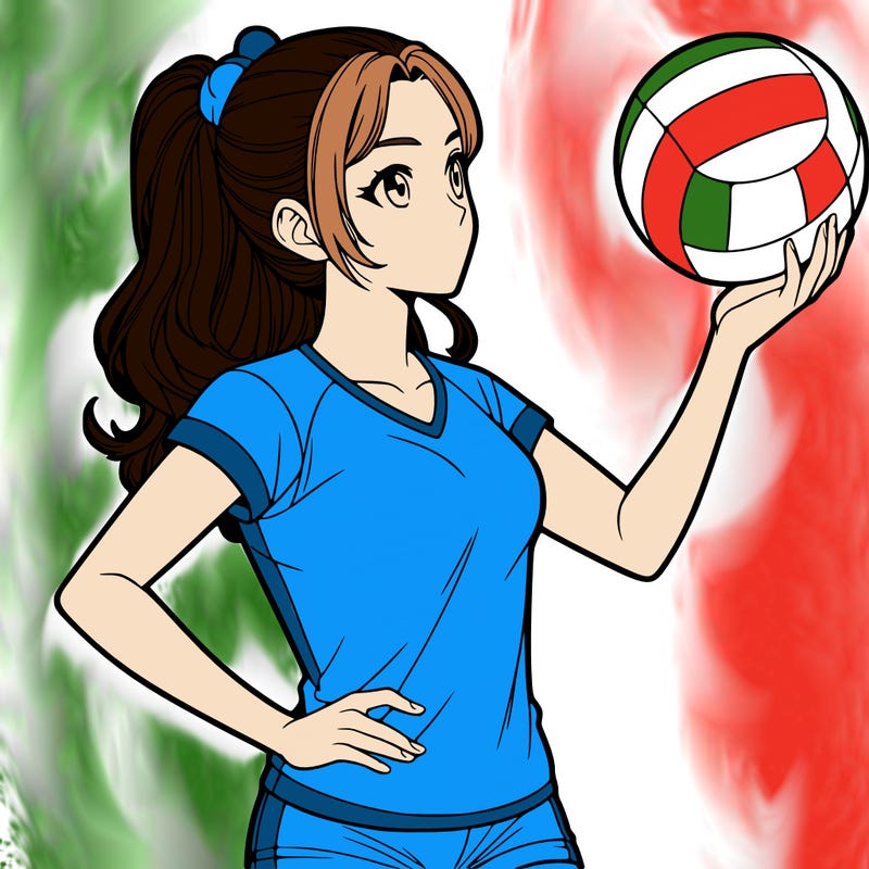 realistic girl volleyball player*