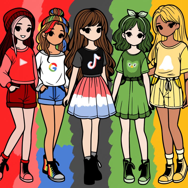 a group of five girls