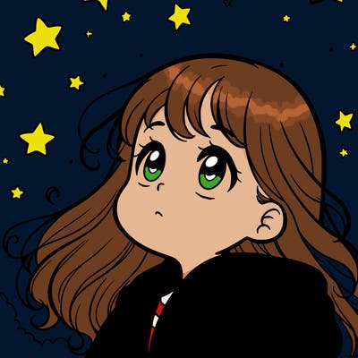 a girl looking at the stars