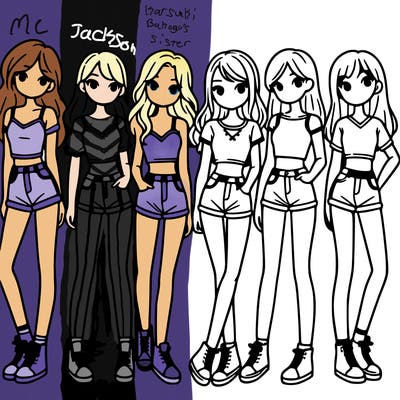 a group of girls wearing crop tops and shorts