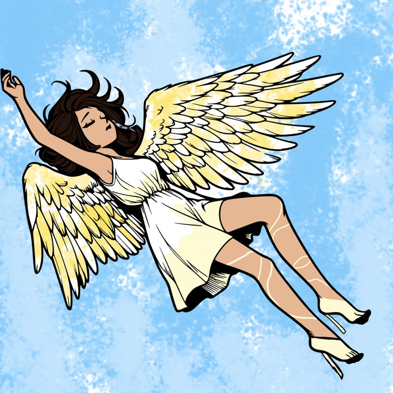 a falling angel realistic