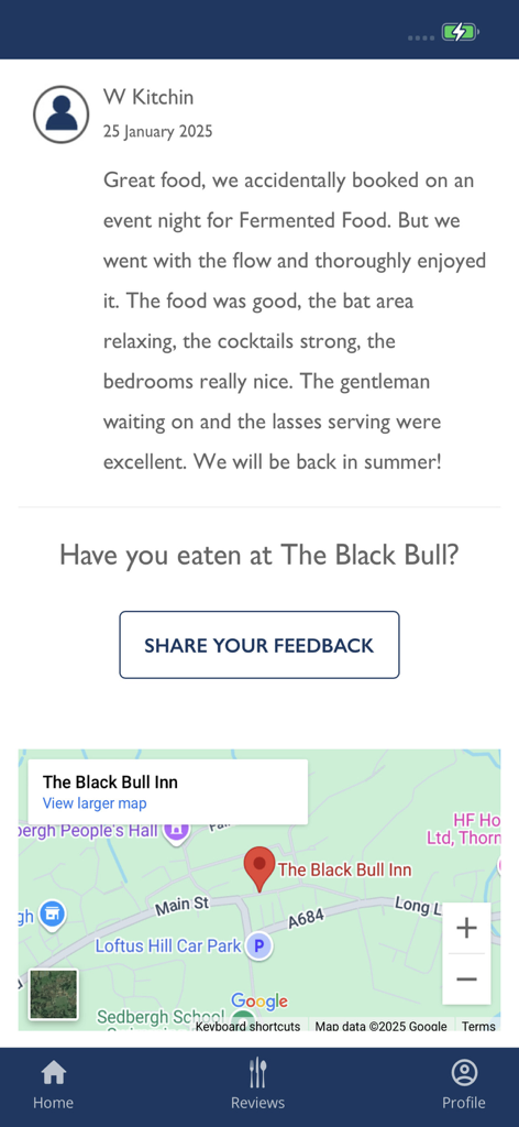 Good Food Guide - User review and location map for a restaurant in The Good Food Guide app