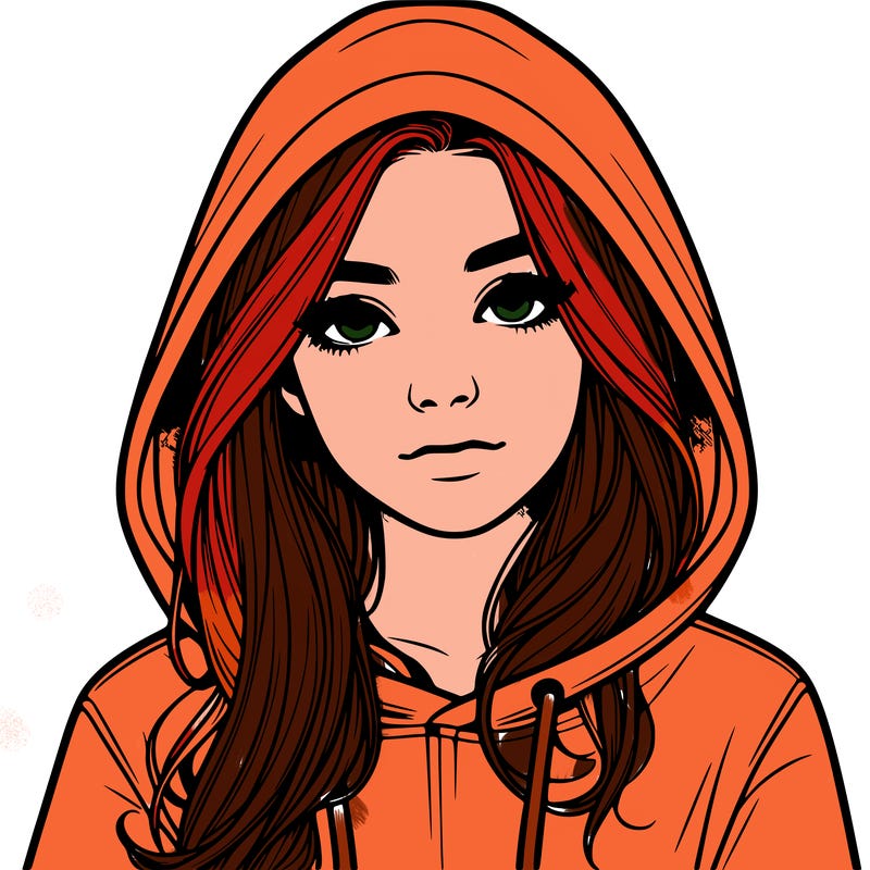 realistic girl with a hoodie
