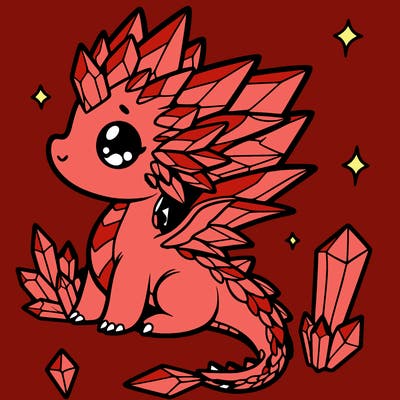 little cute crystal dragon