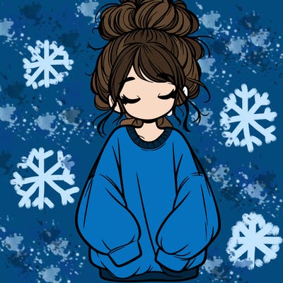 girl with baggy sweatshirt and messy bun