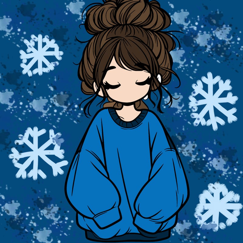 girl with baggy sweatshirt and messy bun