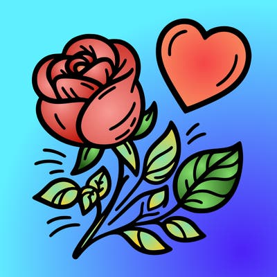 rose and heart