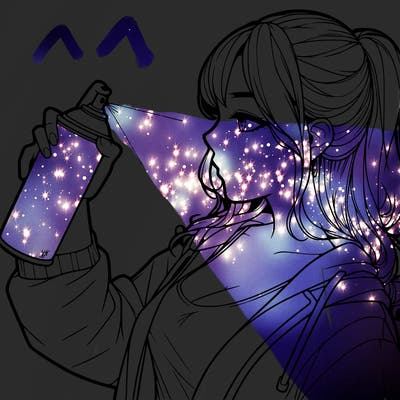 a realistic girl spray, painting