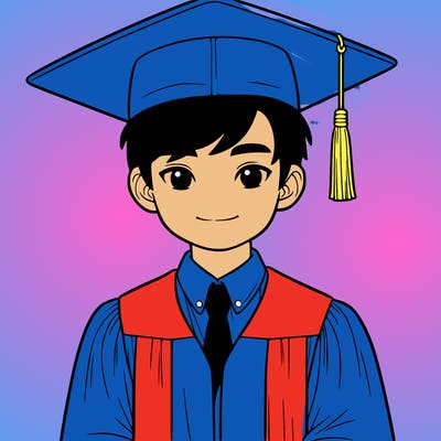 asian person graduating from school realistic