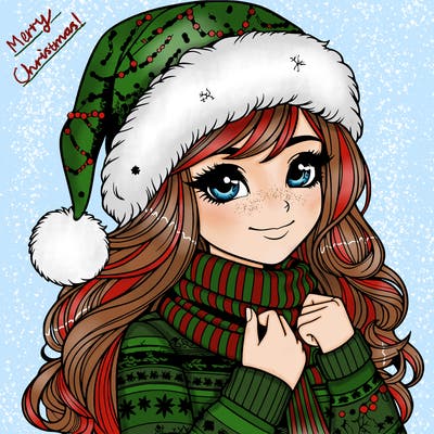 realistic christmas girl