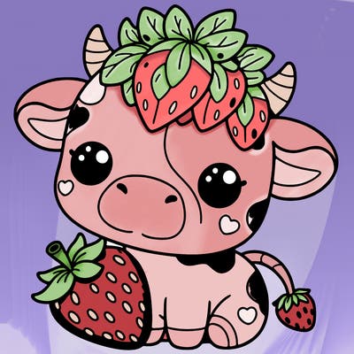 cute strawberry cow