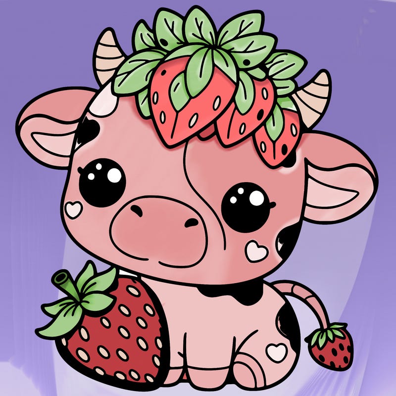 cute strawberry cow