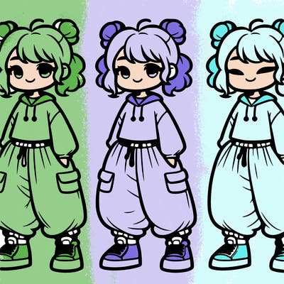 calm realistic girl in a big baggy outfit #cute #tomboy