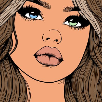 really realistic girl with lips