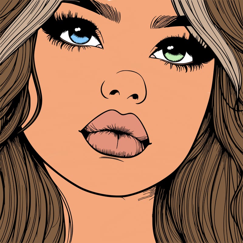 really realistic girl with lips