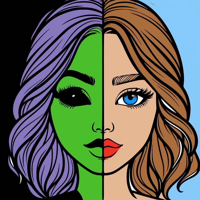 realistic girl split half