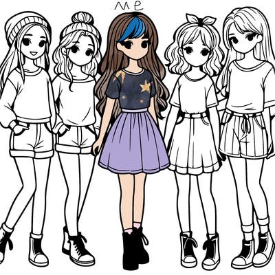 a group of five girls